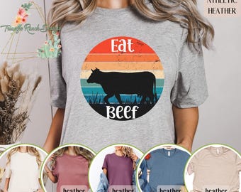 Ät nötkött-t-shirt, western cowboy-t-shirt, rodeo-t-shirt, western-t-shirt, boskap-t-shirt, Ranch-tröja, Texas cattle ranch, Ät amerikanskt nötkött, USA-nötkött