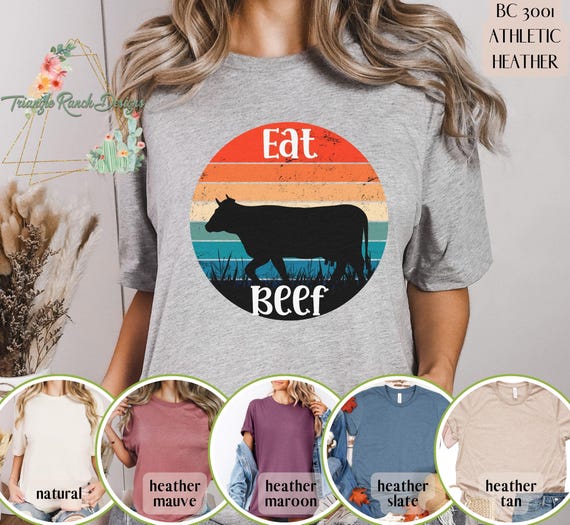 Eat beef T-shirt, western cowboy tee, rodeo t-shirt, western tee, cattle tee, Ranch shirt, Texas cattle ranch, Eat American Beef, USA Beef