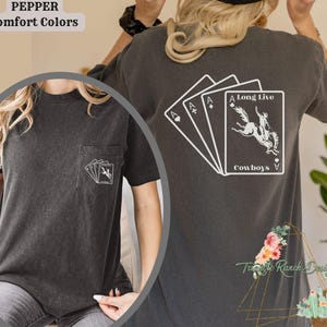 Chemise cowboy Ace Cards Comfort Colors, chemise cartes à jouer, chemise jeux de cartes poker, chemise country girl, chemise western, chemise country