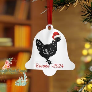 Personalized 4H Chicken Poultry Christmas Ornament, Metal Turkey Holiday Ornament, Chicken Lover Gift, Western Decor, County Fair Mom Gift