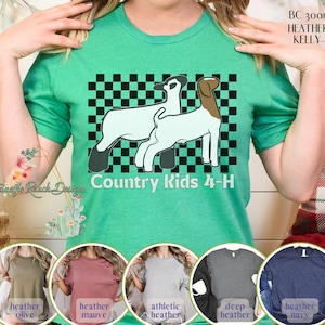 Benutzerdefinierte 4H KIDS Gruppe zeigen Ziege & Lamm Team T-Shirt Vieh T-Shirt Lager zeigen Shirt zeigen Steer Blumendruck Lamm Unisex T-Shirt
