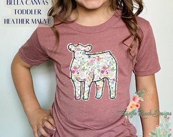 Floral Show Heifer Baby/Youth Tee Livestock T-shirt Stock Show Shirt Show Cattle Floral Print Heifer Unisex Tee Livestock Shirt