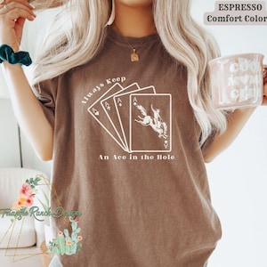 Cartes de poker T-shirt couleurs confort Ace Cowboy Shirt Chemise d'équitation bronc T-shirt Bucking Horse T-shirt de rodéo Longue vie aux cow-boys T-shirt Ranch