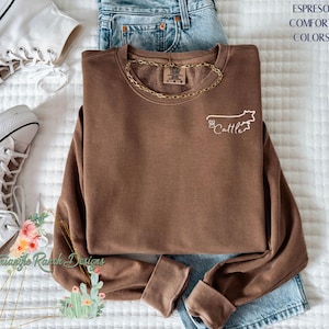 Comfort Colors Cattle Brand Sweatshirt, Ranch Cow Brand Top, Cattle Pullover, Custom Cattle Brand, Your Brand Shirt, Farm Logo Sweatshirt