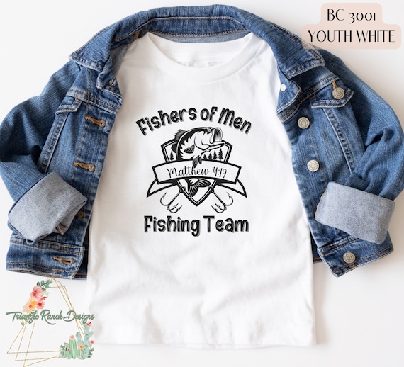 Youth Fisherman Shirt, Christian Fishing Shirt, Kids Christian Gifts,fishing  Team Tshirt, Fishing Shirt, Dad Gifts, Kids Fisher of Men Shirt 