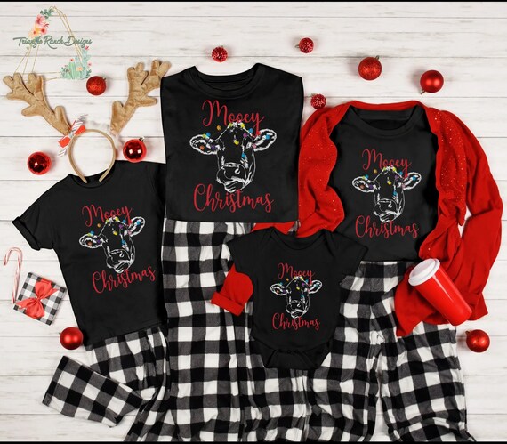 Red Plaid Cow Christmas Pajamas Tee Pig Christmas Gift T-Shirt Red Plaid Cow Christmas Pajamas Tee Pig Christmas Gift T-Shirt