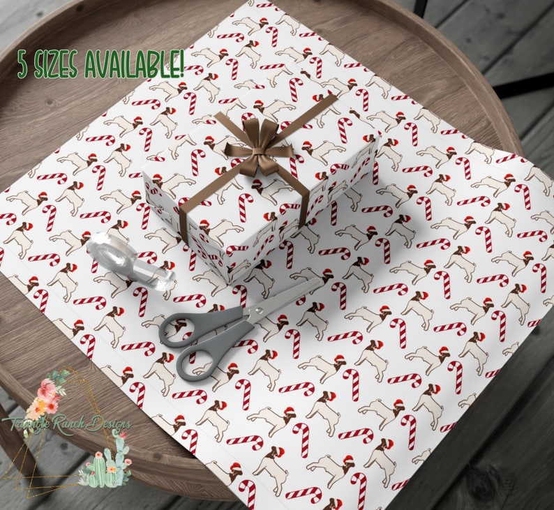 Candy Cane GOAT Wrapping Paper,country Wether Christmas Gift Wrap