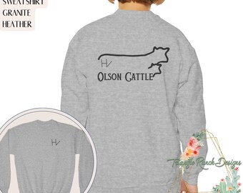 Sudadera con la marca Cattle para jóvenes, camiseta Ranch Cow Brand, jersey con la marca Cattle, camiseta personalizada con la marca Cattle, sudadera con el logotipo de la granja