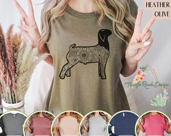 Floral Show Goat Tee Boer Livestock Tshirt Stock Show Shirt Show Goat t-shirt Floral Print Goat Unisex Tee Livestock Shirt Stockshow Goat