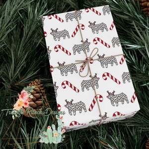 Carta da regalo natalizia Stockshow Maiale, Confezione regalo di Natale in campagna, Natale in fattoria, Confezione di maiale da spettacolo, Regalo del ranch di Natale