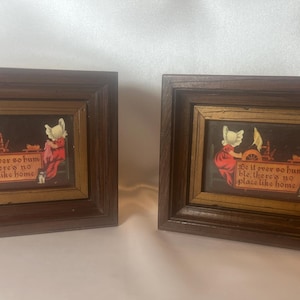 Dark walnut wide frame with gold insert; walnut frame