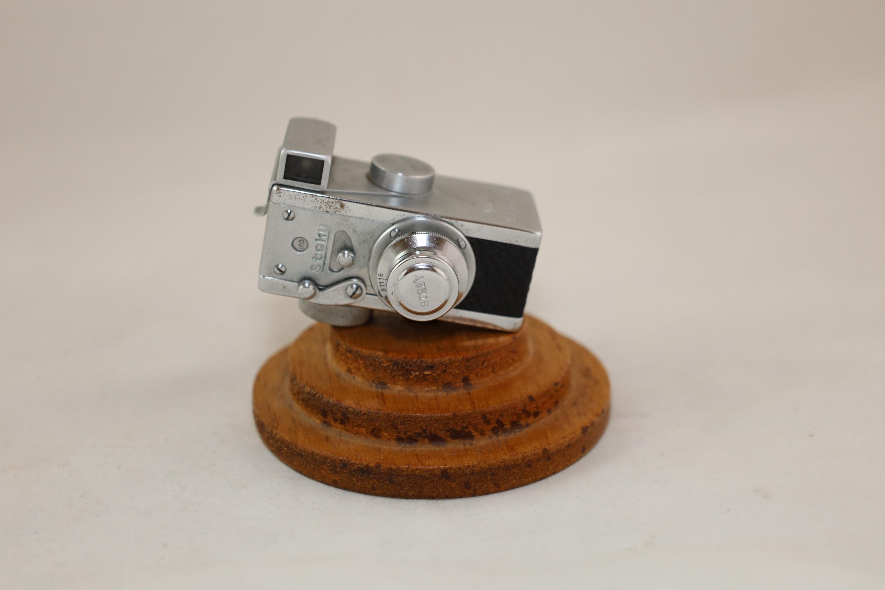 Vintage Miniature Camera STEKY Model III 16 Mm Film With Leather