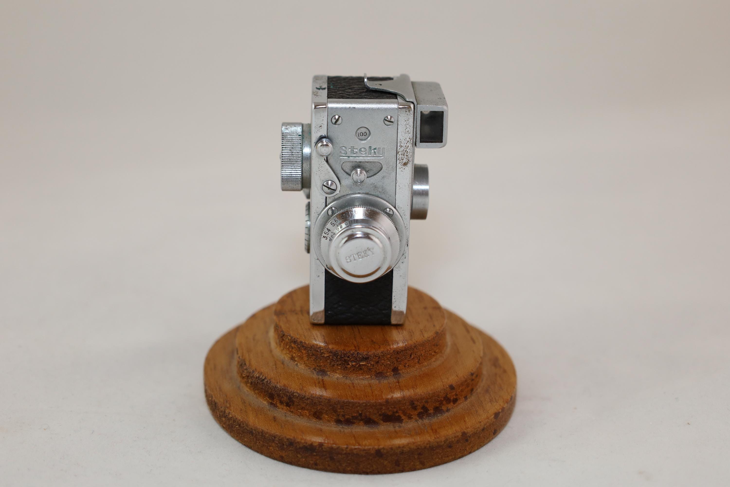 Vintage Miniature Camera STEKY Model III 16 Mm Film With Leather