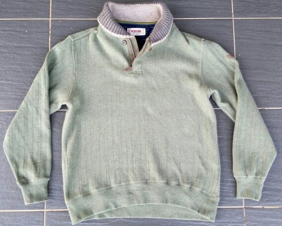 green quarter zip sweater