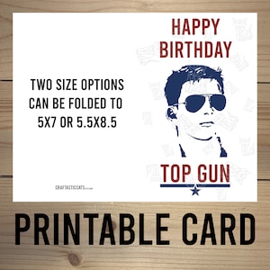 Carte de voeux Top Gun - « Joyeux anniversaire Top Gun » - imprimable