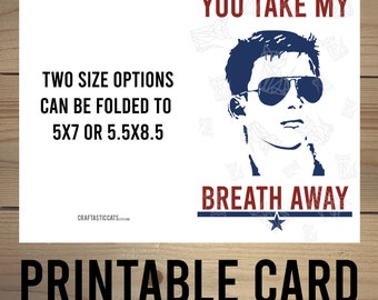 Top Gun 80s Card - "You Take My Breath Away" Wydrukowana kartka okolicznościowa