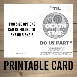 Star Wars-jubileumkaart - "Til Death Star Do Us Part - Happy Anniversary"-wenskaart