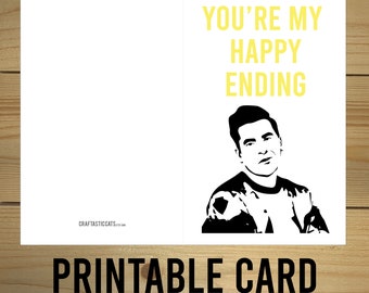 Schitt's Creek David Card - "You're My Happy Ending" Printable Greeting Card