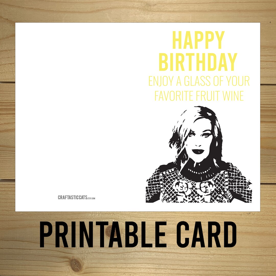 Schitt's Creek Moira Card happy Birthday Enjoy a Glass of Your Favorite
