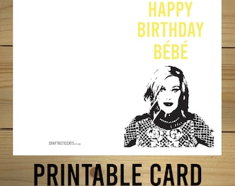 Kartka z życzeniami Schitt's Creek Moira do wydrukowania - „Wszystkiego najlepszego Bébé”