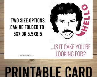 Karta urodzinowa Lionela Ritchiego - „Witaj...czy to tort, którego szukasz?” - Wydrukowana kartka z życzeniami