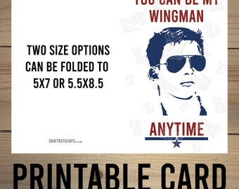 Kartka z pozdrowieniami Top Gun – „Możesz być moim skrzydłowym w każdej chwili”