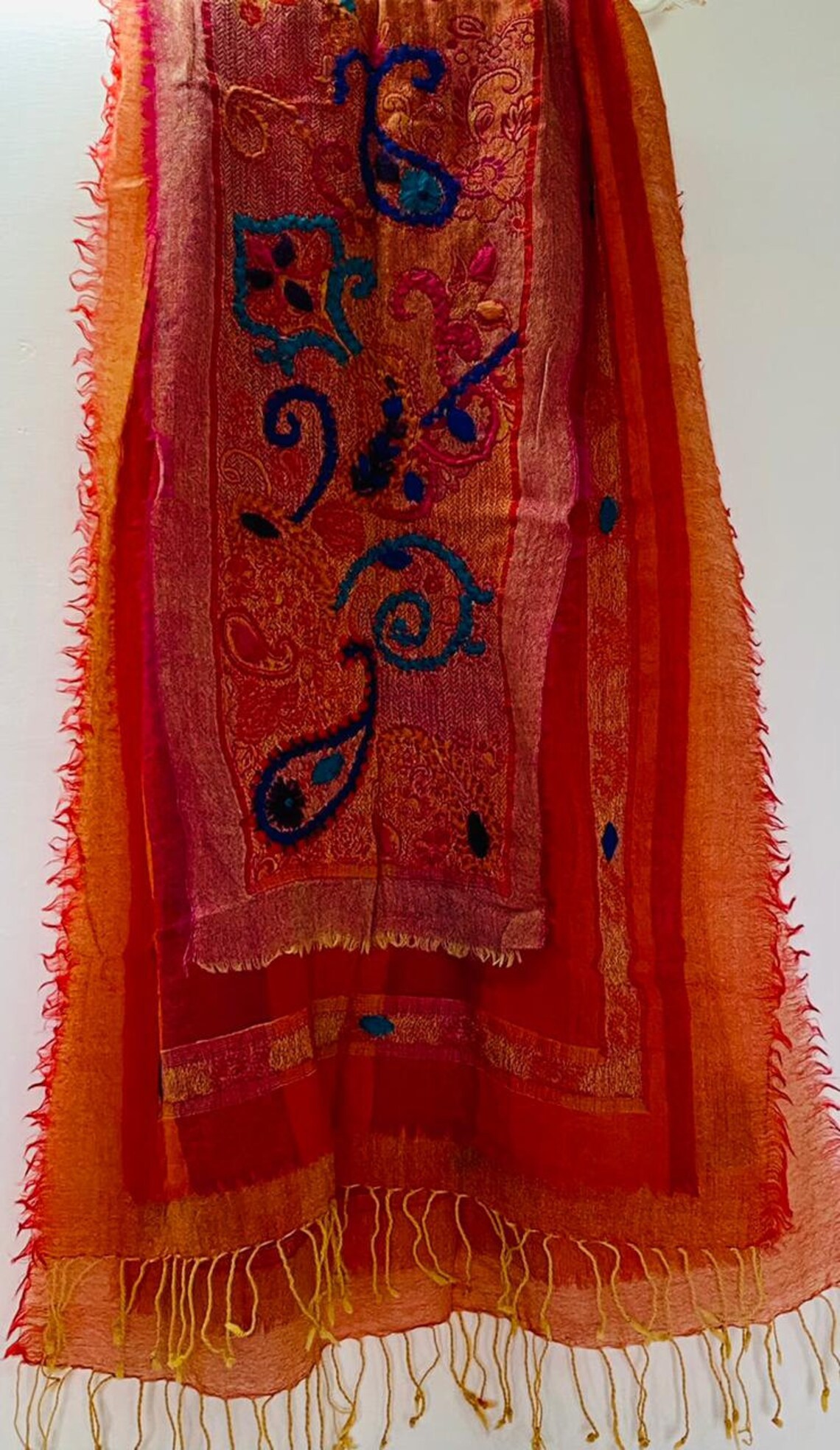 Handmade Boiled Wool Stall/shawl/scarf Tripple Layer Hand Etsy UK