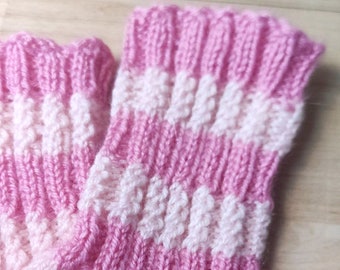 Chaussettes roses pour bébé 5-6 ans, chaussettes rayées comme Pippi Brindacier