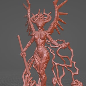 VOID DRAGON GIRL Extra spear, printed 3D model immagine 10