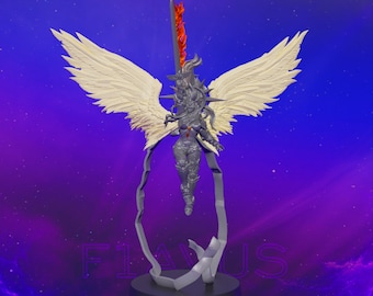 Celestial Angel, 3D printed model. Gray color