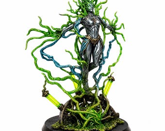Elaria – Emerald Energy Weaver | Painted Fantasy Miniature