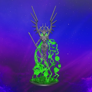 VOID DRAGON GIRL 3 lances avec cristaux. Modèle 3D imprimé Green transparent