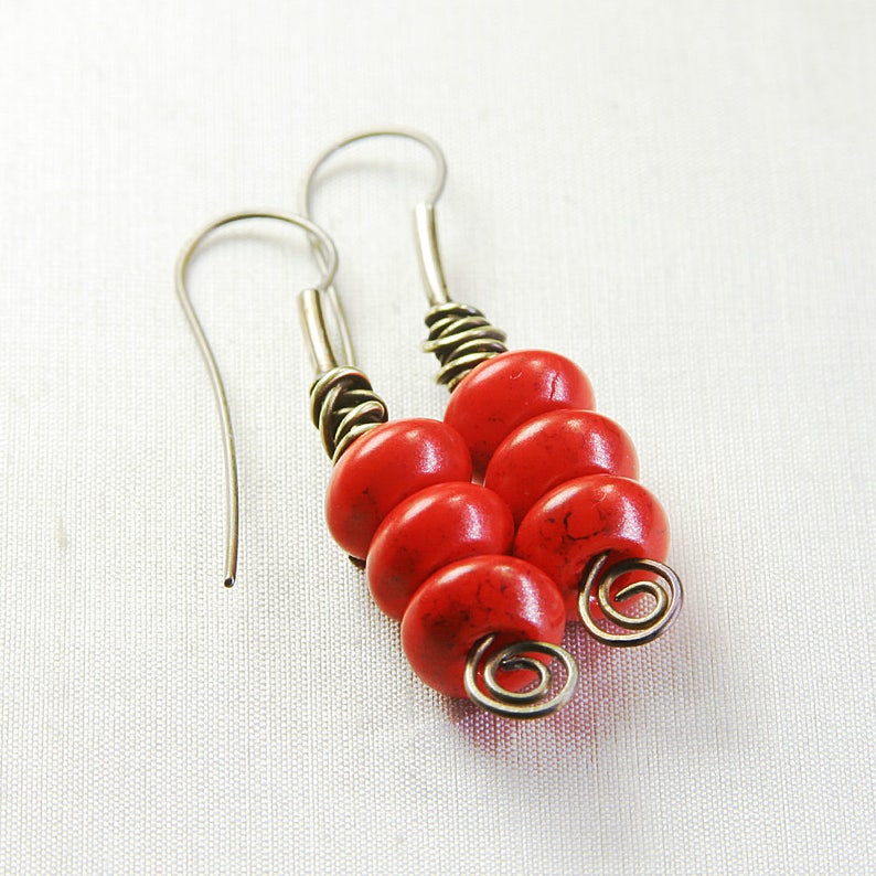 Titanium Tangle Triplet Earrings