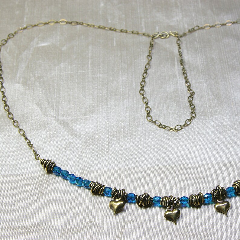 Tangled Heart Blues Boho Chain Bead Multi-Length Necklace