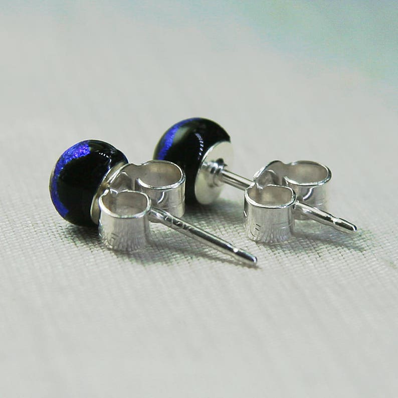 Small Drops of Shimmering Blue Ear Studs
