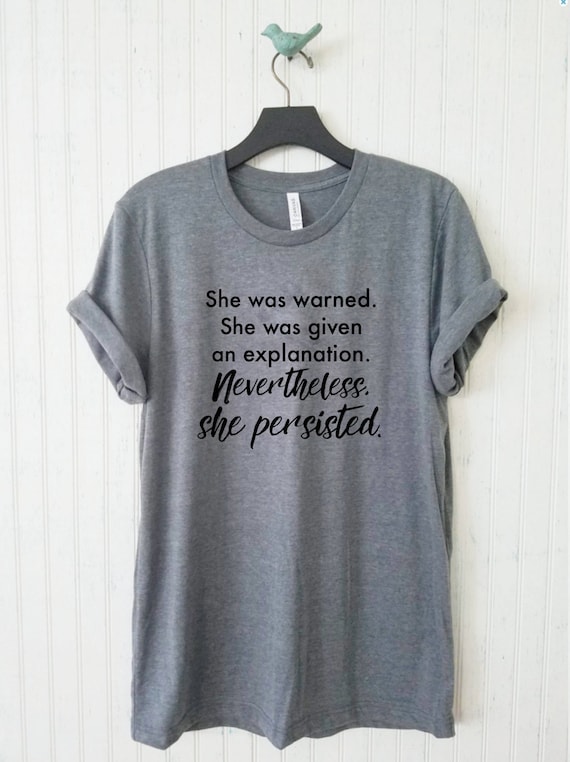 Crop Top Ladies She Was Warned Nevertheless She Persisted Women T-Shirt Tee