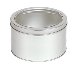 12 Deep 3.25 Inch Round Window Clear Lid Tins Empty for Candle supplies or Party Favors