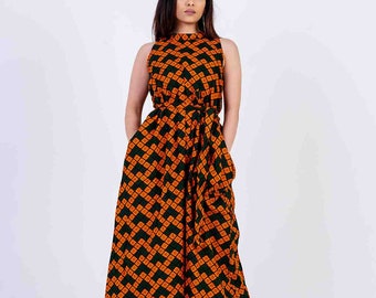 Macie Maxi Dress, african print dress, ankara dress, african print dress, sleeveless maxi dress, wedding guest, special occasion dress