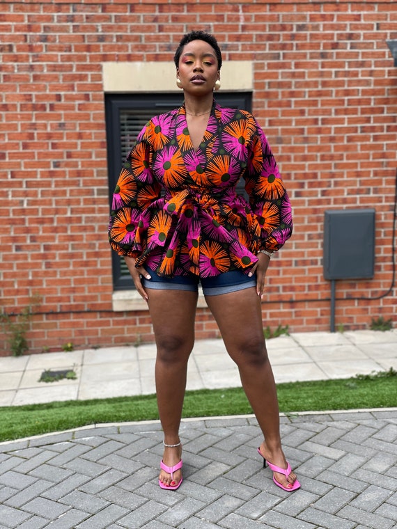 Candace Ankara Peplum Top, African Print Top, Peplum Top, Ankara