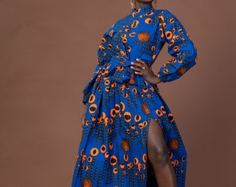 Royal Maxi dress, long dress, african print dress, ankara dress, africa dress, Special Occasion Dress, Wedding Dress, Party Dress