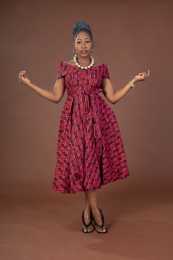 Gathered ankara dress outlet
