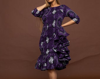 Sabina Midi Dress, print dress, gathered dress, african print dress, ankara dress, midi, dress, african clothing