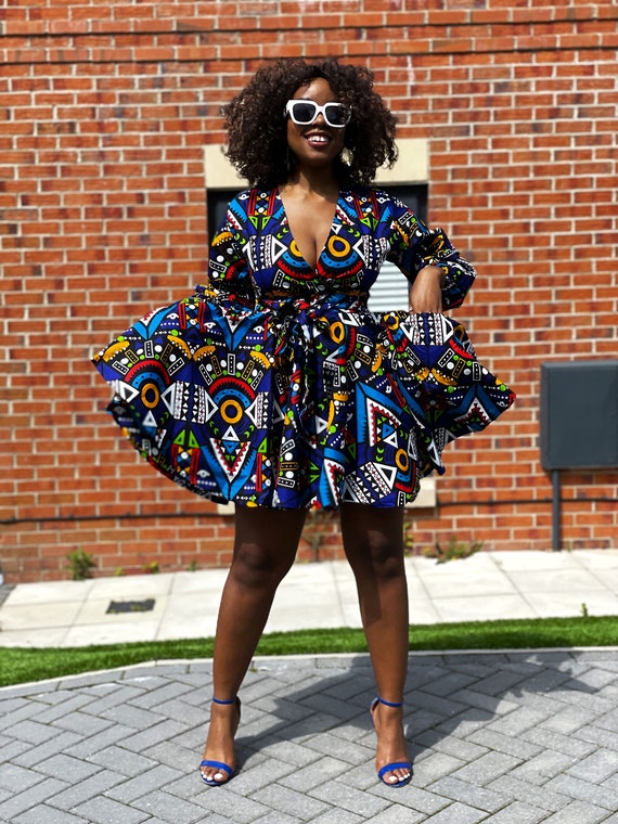 Bani Ankara Mini Dress Print Dress African Print Dress Ankara Dress Midi Dress Midi Dress African Clothing Etsy Canada