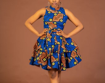 Zuri  Midi   dress, print dress, gathered dress, african print dress, ankara dress, midi dress, midi, dress, african clothing