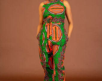 Maggie Ankara Jumpsuit, Jumpsuit, African print, ankara clothing,