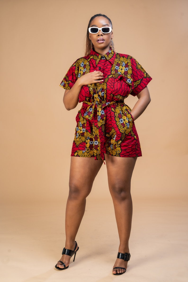 Regina Ankara Playsuit, Jumpsuit, African print, ankara clothing, image 1