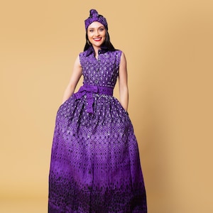 Alice Ankara sleeveless maxi dress, shirt dress, print dress, gathered dress, african print, ankara dress, maxi dress, african clothing
