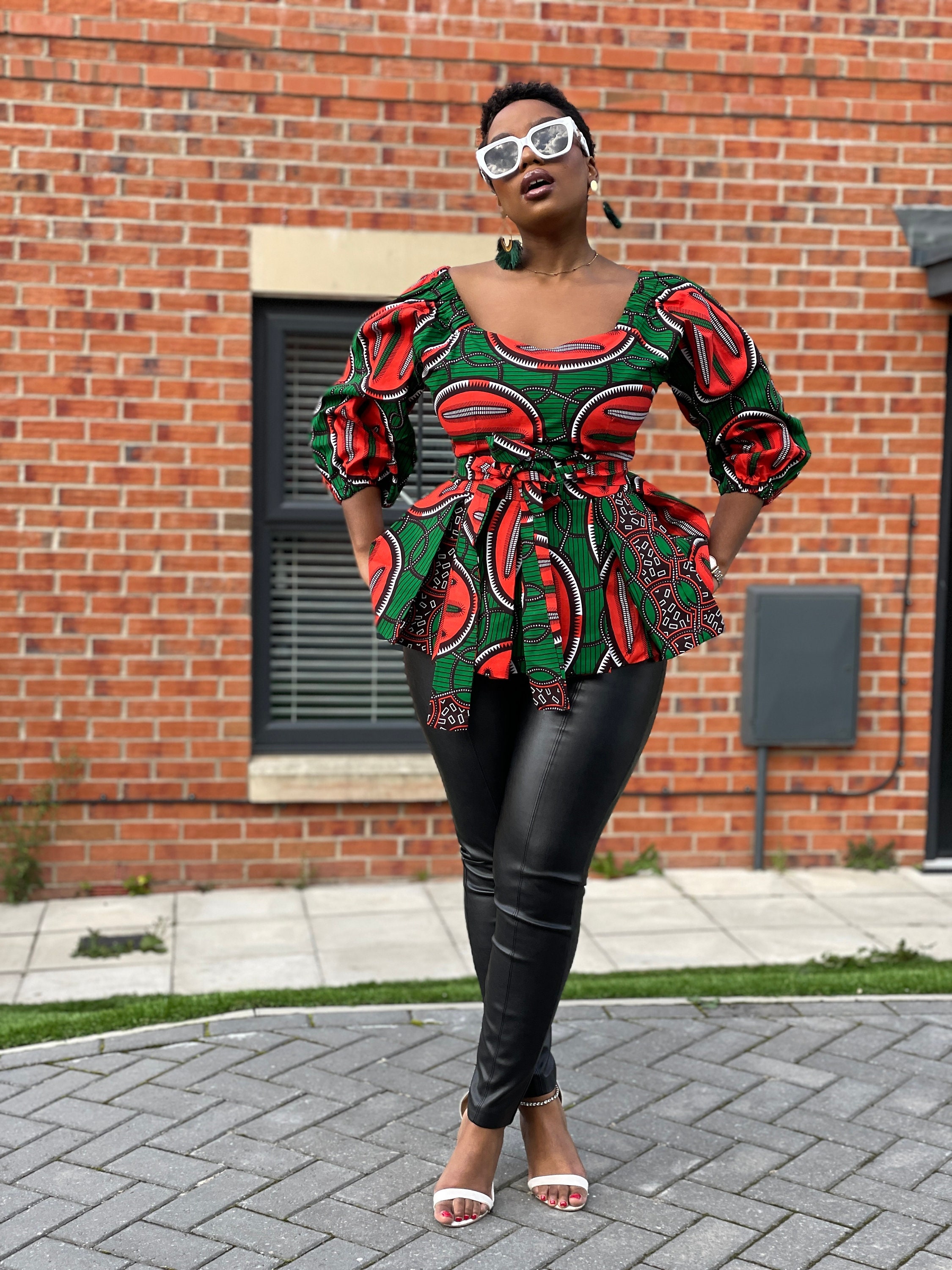 Cara Ankara Peplum Top, African Print Top, Peplum Top, Ankara Top