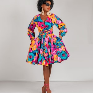 Avita Ankara mini dress, print dress, african print dress, ankara dress, midi dress, midi, dress, african clothing