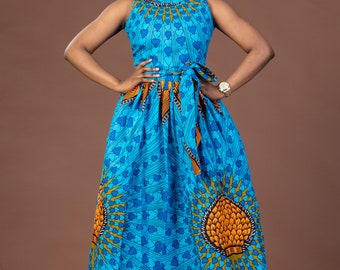 Clara Ankara sleeveless maxi dress, print dress, gathered dress, african print, ankara dress, maxi dress, african clothing, wedding guest